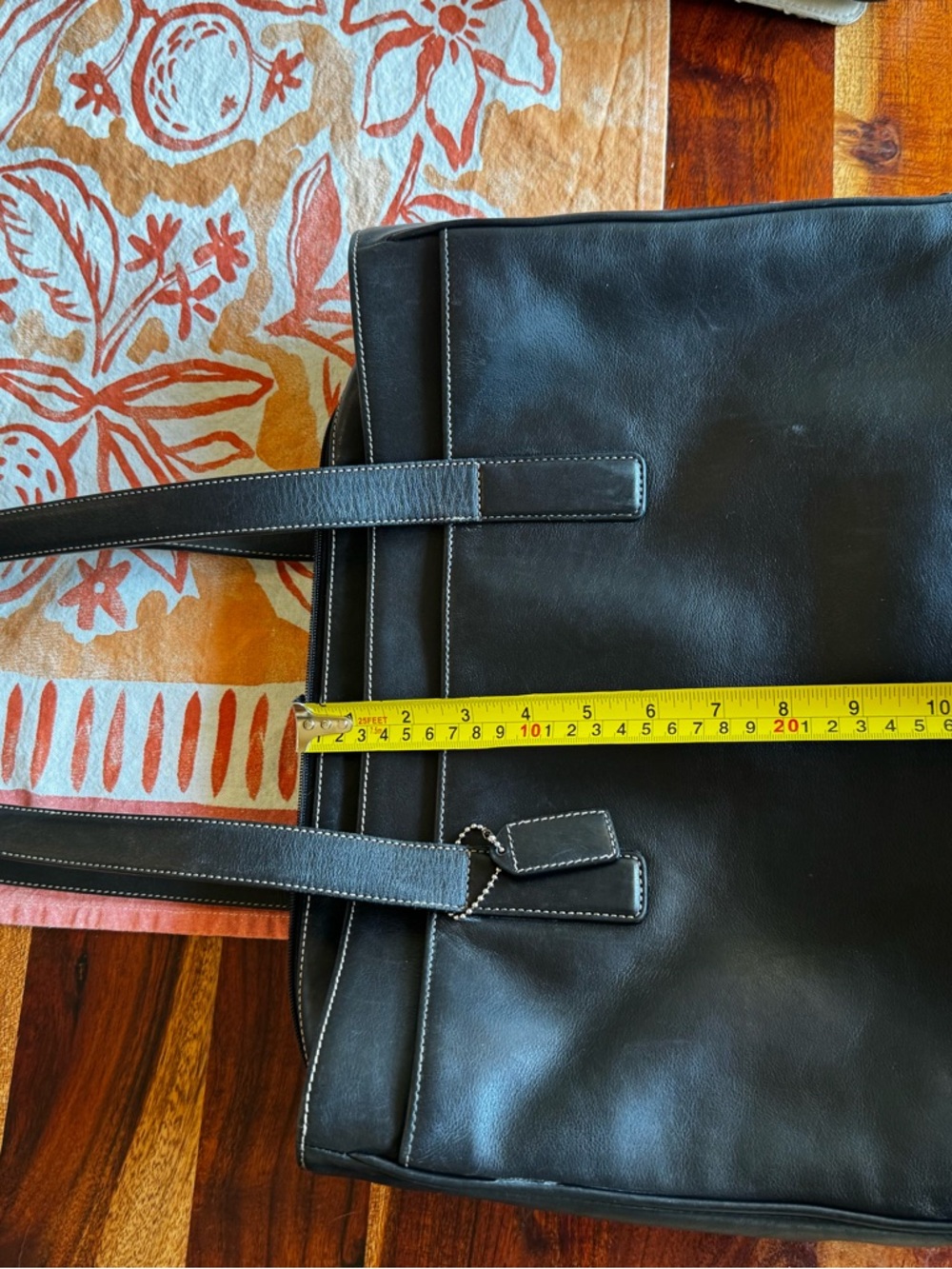 Coach Black Leather Men's Briefcase Tote with Dual Handles - Picture 6 of 7